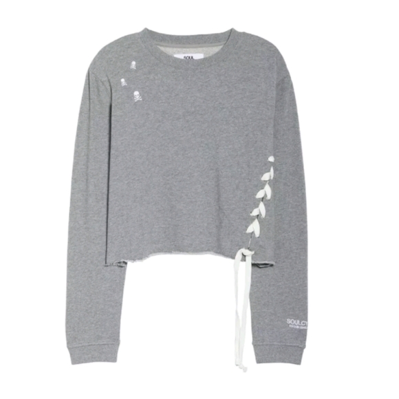 NWT Soul Cycle Casey Crop sweatshirt raw hem j13 - Picture 5 of 7